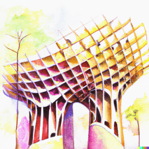 Acuarela de las Setas de Sevilla